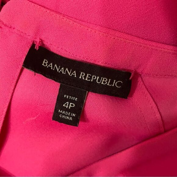 Banana Republic Flounce Dress Kismet Pink Size 4P - Picture 12 of 14